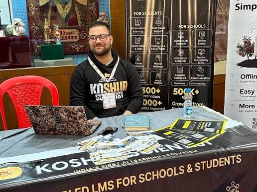 Koshur Scientist education technology booth at a public event
