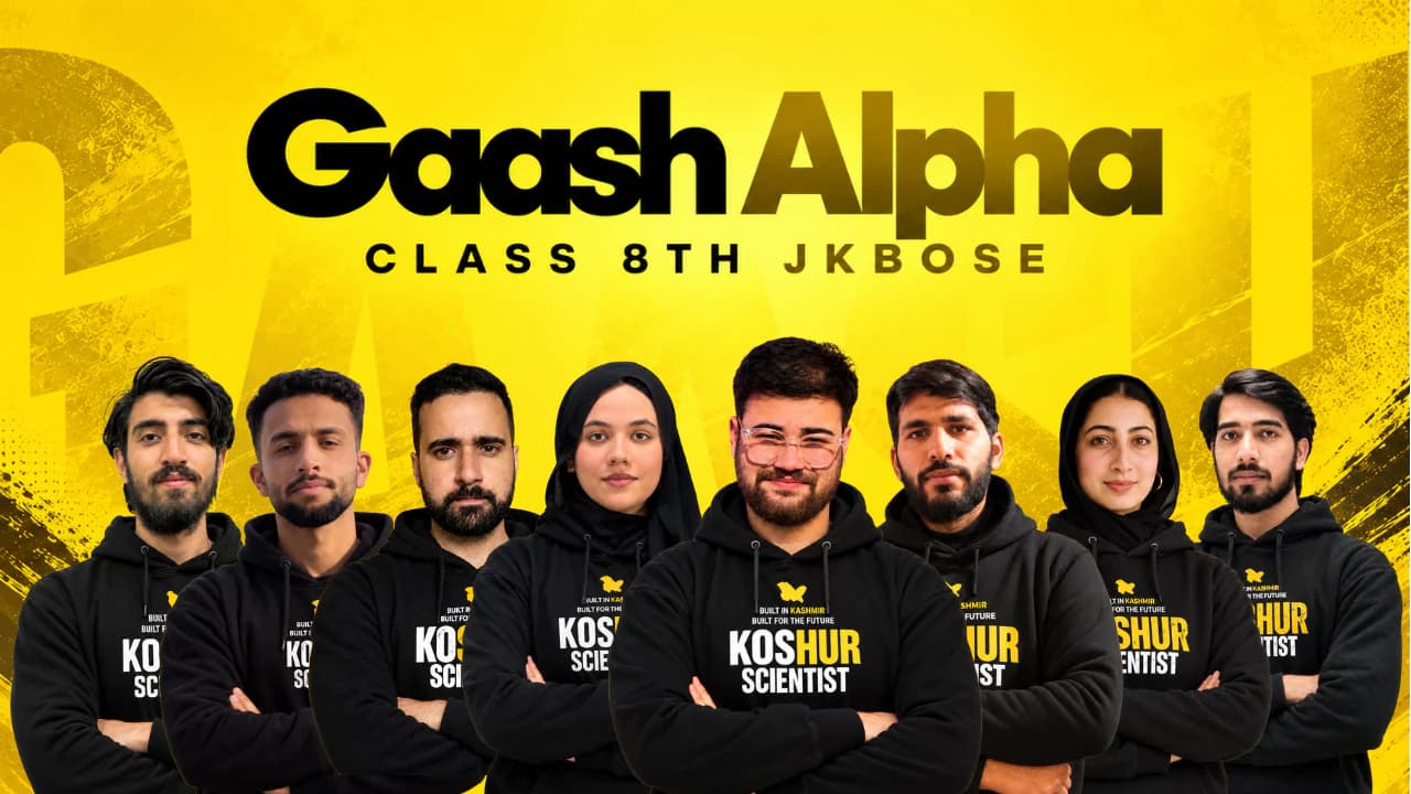 Gaash Alpha Class 8 JKBOSE 2027 academic batch with the Koshur Scientist team