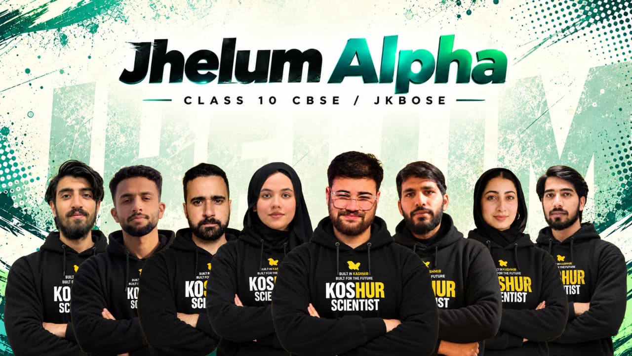 Jhelum Alpha Class 10 JKBOSE and CBSE 2027 academic batch with the Koshur Scientist team